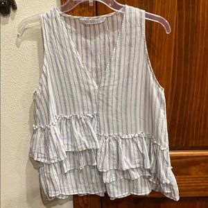 Zara Asymetrical striped top